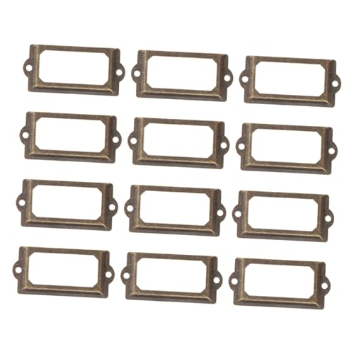 Angoily 12 Stück Teiliges Retro Metall Etikettenrahmen mit Schrauben Vintage Schubladenbeschriftung für Möbel Antike Label Halter Vielseitig Einsetzbar für Schränke Boxen und Dekoration Angoily 12 Stück Teiliges Retro Metall Etikettenrahmen mit Schrauben Vintage Schubladenbeschriftung für Möbel Antike Label Halter Vielseitig Einsetzbar für Schränke Boxen und Dekoration von Angoily