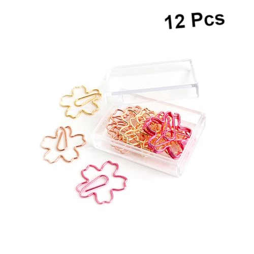 Angoily 12 Stück Teiliges Set Kirschblüten Form Metall Büroklammern Bunte Lesezeichen Clips Große Praktische Papierclips mit Starker Haftung Robust und Dekorativ als und Angoily 12 Stück Teiliges Set Kirschblüten Form Metall Büroklammern Bunte Lesezeichen Clips Große Praktische Papierclips mit Starker Haftung Robust und Dekorativ als und von Angoily