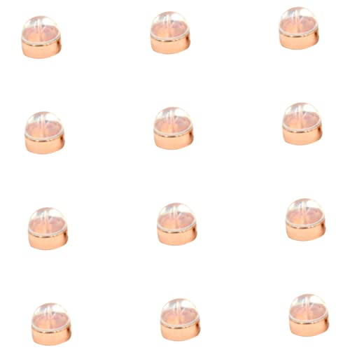 Angoily 12 Stück Teiliges Sichere Ohrstecker Verschlüsse Metall Roségold Flache Ohrringrückseiten für Stecker Langlebige Ersatzstecker für Ohrstecker Hautfreundlich Verblassend für DIY von Angoily