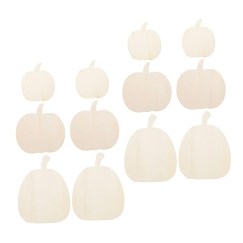 Angoily 12 Stück Teiliges Unvollendete Holz pumpkin cutouts Glatte Oberfläche Vielseitig Bemalbar für DIY herbstdekorationen Halloween Thanksgiving party Rustikale Holzscheiben für Party von Angoily