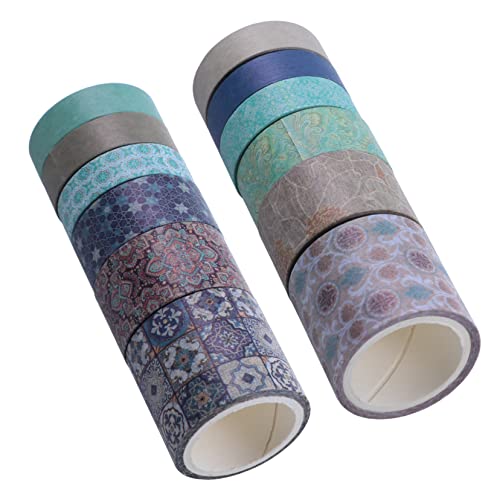 Angoily 12 Stück Teiliges Vintage Washi Tape Dekoratives Klebeband für Scrapbooking Diy Projekte und Partys Klebestreifen mit Klaren Mustern Rückstandsfrei Ablösbar von Angoily