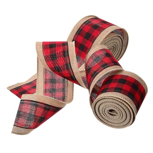Angoily 12 Stück Teiliges Weihnachts Dekoband aus Hochwertigem Abriebfestem Leinenimitat Kariert in Rot Schwarz für Geschenkverpackung DIY Schleifen und Festliche Weihnachtsdeko Angoily 12 Stück Teiliges Weihnachts Dekoband aus Hochwertigem Abriebfestem Leinenimitat Kariert in Rot Schwarz für Geschenkverpackung DIY Schleifen und Festliche Weihnachtsdeko von Angoily