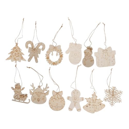 Angoily 12 Stück Teiliges Weihnachts-holzanhänger aus Unbehandeltem Holz DIY Bastel-Ornamente zum Bemalen Holzscheiben für Kreative Weihnachtsbaumschmuck Wiederverwendbare Deko für Angoily 12 Stück Teiliges Weihnachts-holzanhänger aus Unbehandeltem Holz DIY Bastel-Ornamente zum Bemalen Holzscheiben für Kreative Weihnachtsbaumschmuck Wiederverwendbare Deko für von Angoily