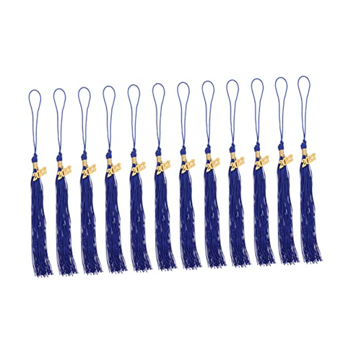Angoily 12 Stück dekorativer Quastenanhänger abschlussgeschenk Abschlusszeremonie Dekoration Abschlussquaste Meister Hut Hüte Abschlusskleid Akademische Kleiderquaste Polyester Blue von Angoily