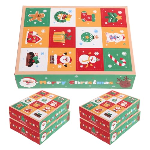 Angoily 12 Tage Adventskalender leer, 5 Stück Countdown DIY Adventskalender Box, Weihnachtsverpackung, Weihnachtspapierbox Angoily 12 Tage Adventskalender leer, 5 Stück Countdown DIY Adventskalender Box, Weihnachtsverpackung, Weihnachtspapierbox von Angoily