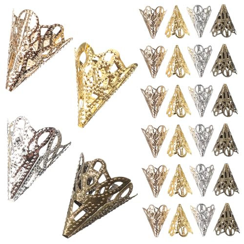 Angoily 120 Stück Blumenperlenkappen DIY Schmuckzubehör Vintage Blütenform Metall Spacer Caps Silberne Antike Bronze Goldene und Goldene Varianten für Armbänder und Angoily 120 Stück Blumenperlenkappen DIY Schmuckzubehör Vintage Blütenform Metall Spacer Caps Silberne Antike Bronze Goldene und Goldene Varianten für Armbänder und von Angoily