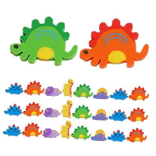Angoily 120 Stück Cartoon Dinosaurier Radiergummis Bunte Radierer für Schulbedarf und Preise für Aktivitäten Leicht und Tragbar Kreatives Design von Angoily