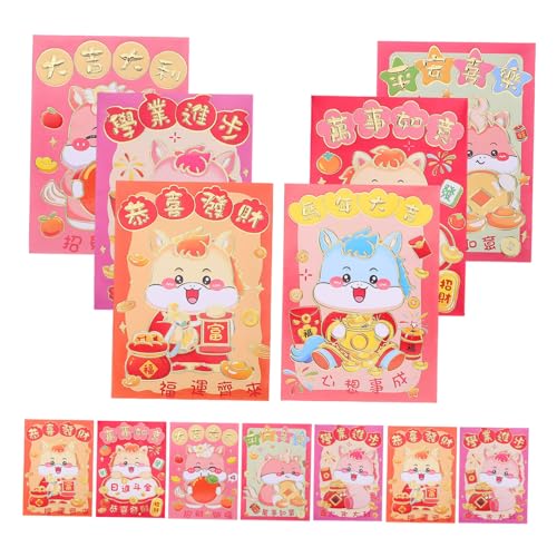 Angoily 120 Stück Cartoon Pferd Rote Umschläge Lunar Year Hong Bao Für Frühjahrsfest Party Geschenkpackung von Angoily