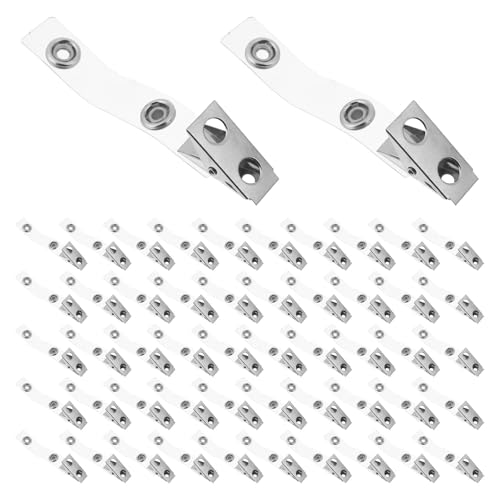 Angoily 120 Stück Metall-Ausweisclips mit durchsichtigen PVC-Bändern, keine Löcher, Metallclips für Ausweise, Ausweishalter, Namensschilder, Arbeitskarten, Homeoffice-Zubehör Angoily 120 Stück Metall-Ausweisclips mit durchsichtigen PVC-Bändern, keine Löcher, Metallclips für Ausweise, Ausweishalter, Namensschilder, Arbeitskarten, Homeoffice-Zubehör von Angoily