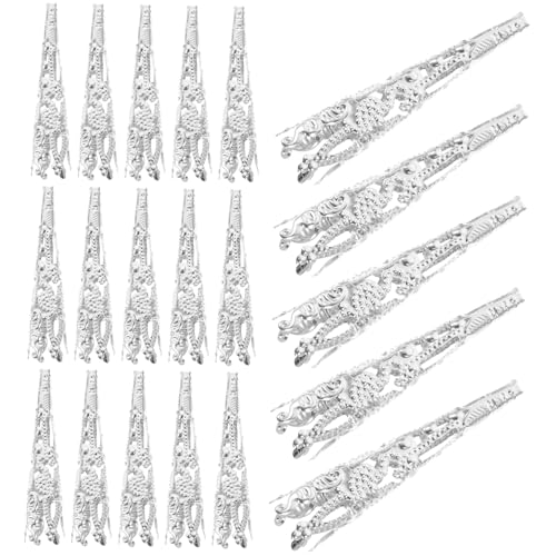 Angoily 120 Stück Perlenkappen im Trompetenblumen Design für DIY Schmuckherstellung Stabile Metallkappen für Armbänder und Vielseitige Trennkappen zur Befestigung von Perlen von Angoily