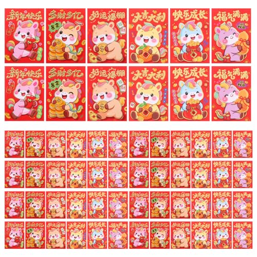 Angoily 120 Stück Rote Umschläge Jahr Des Pferdes Hong Bao Umschläge für Frühlingsfest Neujahr Cartoon Pferd Design Traditionelle Glücksgeldtaschen aus Papier Angoily 120 Stück Rote Umschläge Jahr Des Pferdes Hong Bao Umschläge für Frühlingsfest Neujahr Cartoon Pferd Design Traditionelle Glücksgeldtaschen aus Papier von Angoily