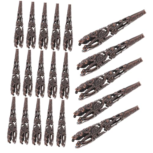 Angoily 120 Stück Teiliges Metall Perlenkappen Form DIY Schmuckzubehör für Armbänder Halsketten Ohrringe Basteln Antik Rotbraun Farbe Vielseitig Verwendbar von Angoily