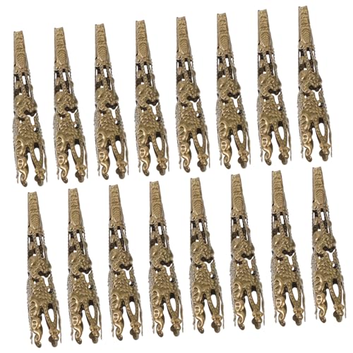 Angoily 120 Stück Vintage Perlenkappen Ende Perlen für die Herstellung von Armbändern Halskette zur Schmuckherstellung Crimpen Schließungen DIY liefert Perlenendkappen für Armbänder Metall von Angoily