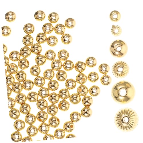 Angoily 1200 Stück Runde Spacer Perlen für Diy Armband Schmuckherstellung Goldene Metallperlen Vielseitige Bastelperlen für Kreative Projekte und Schmuckdesign von Angoily
