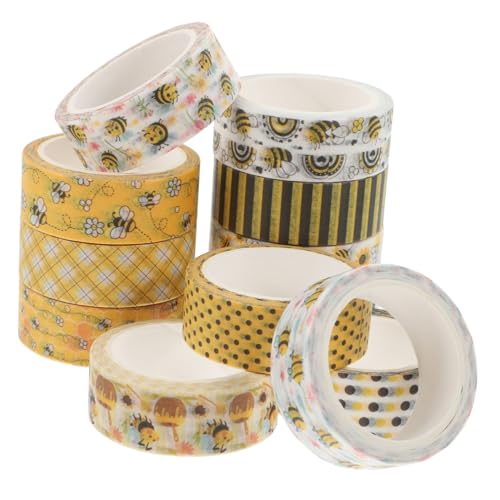 Angoily 12Rollen Bienenmotiv Washi Tape Dekoratives Scrapbooking Klebeband für DIY Projekte Journaling und Selbstklebend Leicht Abreißbar Farben und Muster Angoily 12Rollen Bienenmotiv Washi Tape Dekoratives Scrapbooking Klebeband für DIY Projekte Journaling und Selbstklebend Leicht Abreißbar Farben und Muster von Angoily