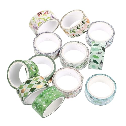 Angoily 12Rollen Washi Tape Dekorative Klebebänder für Scrapbooking Journals und Projekte Leicht Abreißbar Vielfältige Designs Wiederverwendbar von Angoily