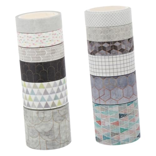 Angoily 12Rollen Washi Tape Dekoratives Klebeband für DIY Scrapbooking Journale und Geometrische Muster Rückstandsfrei Ablösbar Verschiedene Designs Angoily 12Rollen Washi Tape Dekoratives Klebeband für DIY Scrapbooking Journale und Geometrische Muster Rückstandsfrei Ablösbar Verschiedene Designs von Angoily