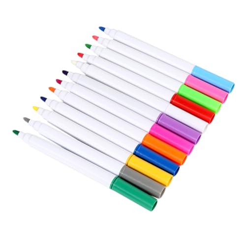 Angoily 12Stücke Abwischbare Neon Marker für Vielseitige Wiederverwendbare Flüssigstifte für LED und Acryltafeln für Zeichnungen und Kritzeleien von Angoily