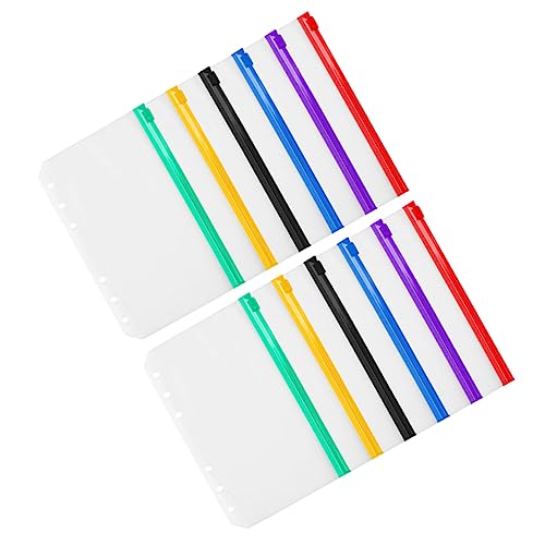 Angoily 12Stücke Binder Reißverschluss Dokumentenbeutel Transparent für Loseblatt Organizer für Schule und Reisen von Angoily