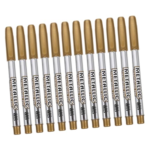 Angoily 12Stücke Metallic Marker Stifte Goldene Malmarker für Kunst Journaling Graffiti Skizzieren Ergonomisches Design für Künstler und Bastler Angoily 12Stücke Metallic Marker Stifte Goldene Malmarker für Kunst Journaling Graffiti Skizzieren Ergonomisches Design für Künstler und Bastler von Angoily
