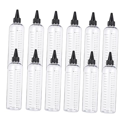 Angoily 12Stücke Squeeze Flasche mit Tropfdesign Auslaufsichere Kunststoffbehälter für Friseure für Haarfarbe Shampoo Lotionen und Flüssigseifen von Angoily