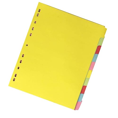 Angoily 12Stücke Teilige Farbige Indexkarten für Ordner Ringbuch Registerkarten Lösung für Organisation und Schnelle Schule und Büro von Angoily