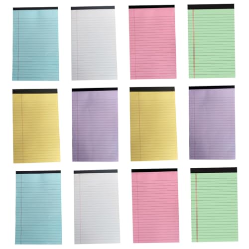 Angoily 12er Pack Buntes Notizbuch Teiliges Liniert für Schule Büro und Zuhause Tragbare Abreißbare Memo Pads Verschiedenen Farben zur Steigerung Produktivität und Organisation von Angoily