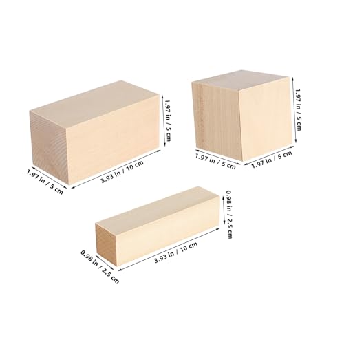 Angoily 13 Stück Teiliges Basswood Schnitzholz Unbehandelte Lindenholzblöcke Glatte Widerstandsfähige Holzklötzchen für DIY Holzschnitzerei Handliches Bastelmaterial für Kreative von Angoily