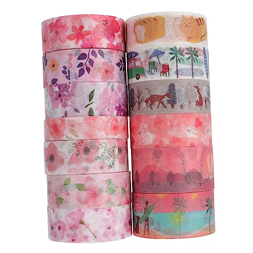 Angoily 13Rollen Dekoratives Klebeband Set mit Sakura Muster Papierband für DIY Bastelprojekte Notizbuchgestaltung und Scrapbooking Boxen mit Verschiedenen Designs Angoily 13Rollen Dekoratives Klebeband Set mit Sakura Muster Papierband für DIY Bastelprojekte Notizbuchgestaltung und Scrapbooking Boxen mit Verschiedenen Designs von Angoily