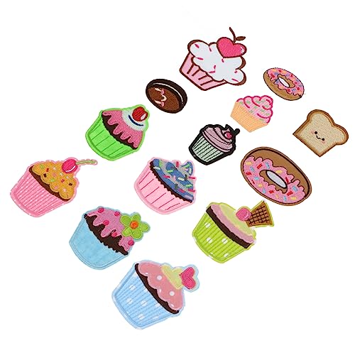 Angoily 13Stücke Teiliges Aufbügler Patches für DIY Lustige Kuchen Flicken zum Aufbügeln für Kleidung Jacken Rucksäcke und Jeans Hochwertige Stoffe Langlebig und Praktisch von Angoily