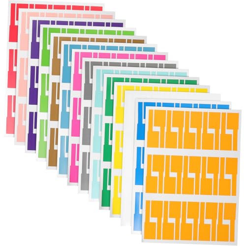 Angoily 14 Blatt Farbige Selbstklebende Kabelbeschriftungsaufkleber Wasserfeste Ethernet Computer kabelmarkierer Praktische Organisation für Büro und Zuhause von Angoily