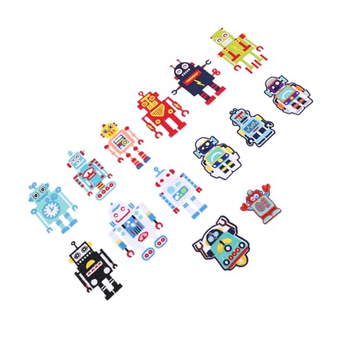 Angoily 14 Stück Stoffaufkleberroboter Patches Für Hüte Aufnäher Für Jacken Niedliche Flicken Zum Aufbügeln Patches Für Hut Kleideraufnäher Rucksack-patches Aufnäher Für Jeans Sticktuch von Angoily