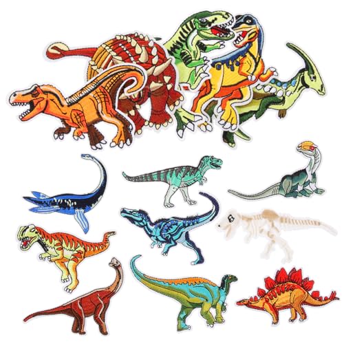 Angoily 14 Stück Teiliges Dinosaurier Stickflicken Aufnäher für Kleidung Rucksäcke und Jeans Dekorative Patches für Diy Projekte Einfach Anzubringen und Farbenfroh für Designs Angoily 14 Stück Teiliges Dinosaurier Stickflicken Aufnäher für Kleidung Rucksäcke und Jeans Dekorative Patches für Diy Projekte Einfach Anzubringen und Farbenfroh für Designs von Angoily