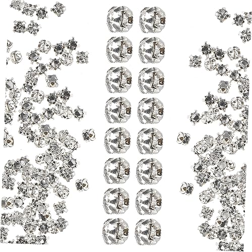 Angoily 1440 Stück Strasssteine zum Annähen Glitzernde Kristallverzierungen für Diy Kleidung und Accessoires Weiß mit Silbernem Untergrund für Kreative Projekte Angoily 1440 Stück Strasssteine zum Annähen Glitzernde Kristallverzierungen für Diy Kleidung und Accessoires Weiß mit Silbernem Untergrund für Kreative Projekte von Angoily