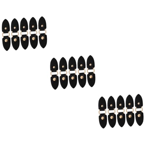 Angoily 15 Paare PU Leder Knebelknöpfe Mantelknöpfe zum Nähen Dekorative Verschlüsse für Strickjacken Mäntel DIY Kleidung Langlebige Taillengürtel Knöpfe Schwarzes von Angoily