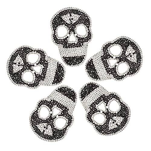 Angoily 15 Stk. Bügelbild Schädel Patches mit Strass Hautfreundlich und Langlebig Vielseitig zum Aufbügeln und Nähen DIY Dekoration für Kleidung Taschen Hüte und Accessoires von Angoily