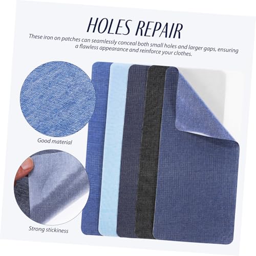 Angoily 15 Stk. Teiliges Aufbügelbare Bügelflicken für Kleidung Selbstklebende Jeans Patches Stoffreparatur Aufnäher zum Zuschneiden und Reparieren von Löchern an Hosen Jacken Taschen und von Angoily