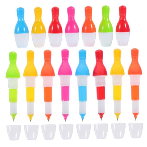 Angoily 15 Stück Bowlingkugel Stift Bowling-Kugelschreiber Stifte für die Schule Farbe Karikatur Mini-Bowlingstift süße Stifte für Lehrer Neuheitstifte einziehbare Cartoon-Stifte Stift süß von Angoily
