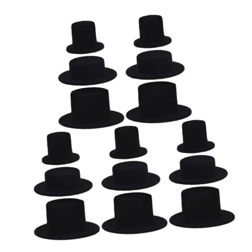 Angoily 15 Stück Clown-hut-puppe Party Spitze Mini-geburtstagshüte Für Stofftiere Miniatur Minihüte Zum Basteln Kleiner Zylinder Kind Zylinder Für Bastelarbeiten Filzhut Beflockung Schwarz von Angoily