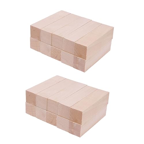 Angoily 15 Stück Diy Holzbausteine Unbehandeltem Holz für Bastelprojekte Malen Schnitzen und Kreative Handwerksarbeiten von Angoily