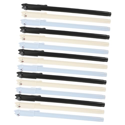 Angoily 15 Stück Katzen-Gelstift schreibkladde briefpapier office supplies einziehbar Bausätze kugelschreiber Schreibzubehör für Schüler Zeichenstifte Flüssigkeitsnachfüllung von Angoily