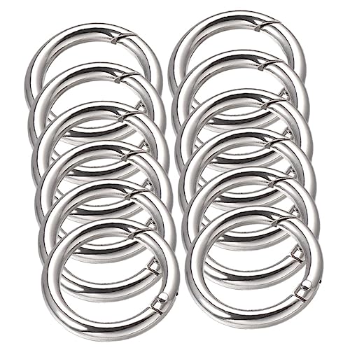 Angoily 15 Stück Keyring -federschnalle Runder Federring Einfacher Auto-schlüsselanhänger Schild Schlüsselhaken Schlüsselanhänger-ergebnisse Schnappen Für Frühling Ö Silver Zinklegierung von Angoily