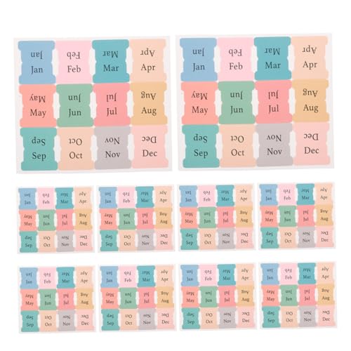 Angoily 15 Stück Monatsindexetikett kalender aufkleber Monat Registerkarten monatliche Planeraufkleber Monatsaufkleber für Planer Monatsregisterkarten für Planer monatliche Tabs Papier von Angoily