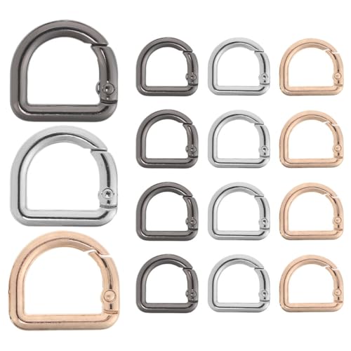 Angoily 15 Stück Schnapp-Schlüsselringhaken: D-Ring-Feder-Schlüsselhaken, Metall-Clip-Schnallen, Verschlüsse, flache D-Ring-Klemmen, Schnalle für Handtaschen, Rucksäcke, Geldbörsen, Schmuck, 15 Angoily 15 Stück Schnapp-Schlüsselringhaken: D-Ring-Feder-Schlüsselhaken, Metall-Clip-Schnallen, Verschlüsse, flache D-Ring-Klemmen, Schnalle für Handtaschen, Rucksäcke, Geldbörsen, Schmuck, 15 von Angoily