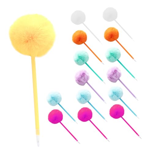 Angoily 15 Stück Teiliges Bunte Pompon Kugelschreiber mit Flauschigem Baum-design Weicher Griff Glattes Schreiben Niedliche Bleistifte für Schule Büro Party für Teens von Angoily