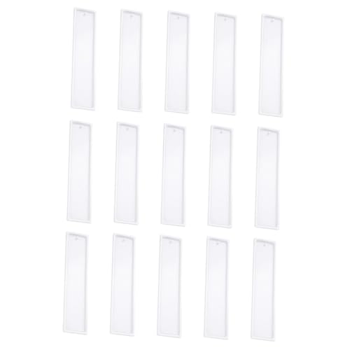 Angoily 15 Stück Teiliges Silikon Lesezeichen Formset Rechteckig Non stick Oberfläche Langlebig DIY Epoxidharz Gießform für Kreative Bastelprojekte Geschenkidee von Angoily
