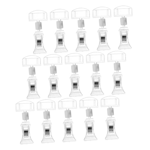 Angoily 15 Stück Teiliges Transparente Drehbare Preisschild Clips aus Langlebigem Material Doppelseitige Werbehalter für Supermarktregale Einfache Befestigung Farbbeständig für Etiketten von Angoily