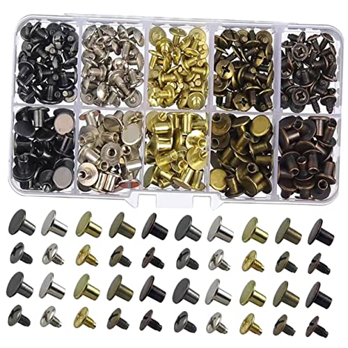 Angoily 150 Sätze Nieten aus Metall Bindung Nietbolzen Stoff runden Flachkopf schrauben Schraubbolzen Nieten Lederwaren Nieten für die Taschenherstellung Nagel niet Eisen Angoily 150 Sätze Nieten aus Metall Bindung Nietbolzen Stoff runden Flachkopf schrauben Schraubbolzen Nieten Lederwaren Nieten für die Taschenherstellung Nagel niet Eisen von Angoily