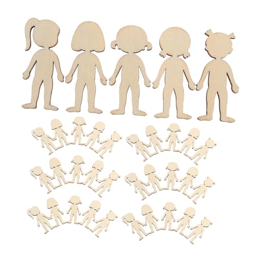 Angoily 150 Stück Holzausschnitte Für Mädchen Unbehandelte Holzscheiben In Personenform Puppenfiguren Chips Für Jungen Und Hängeornament Chips Menschlicher Körperanhänger Für von Angoily