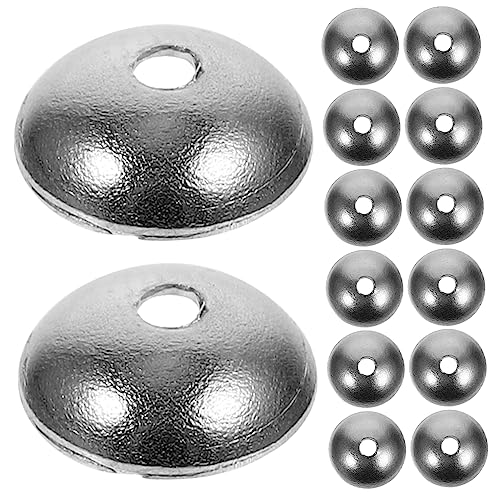 Angoily 150 Stück Perlenhut edelstahlkügelchen bastelbedarf armband zubehör polsterelemente ohrring zubehör Schmuck Perlenkappen für Perlen Endkappen Perlenteile Rostfreier Stahl Silver von Angoily